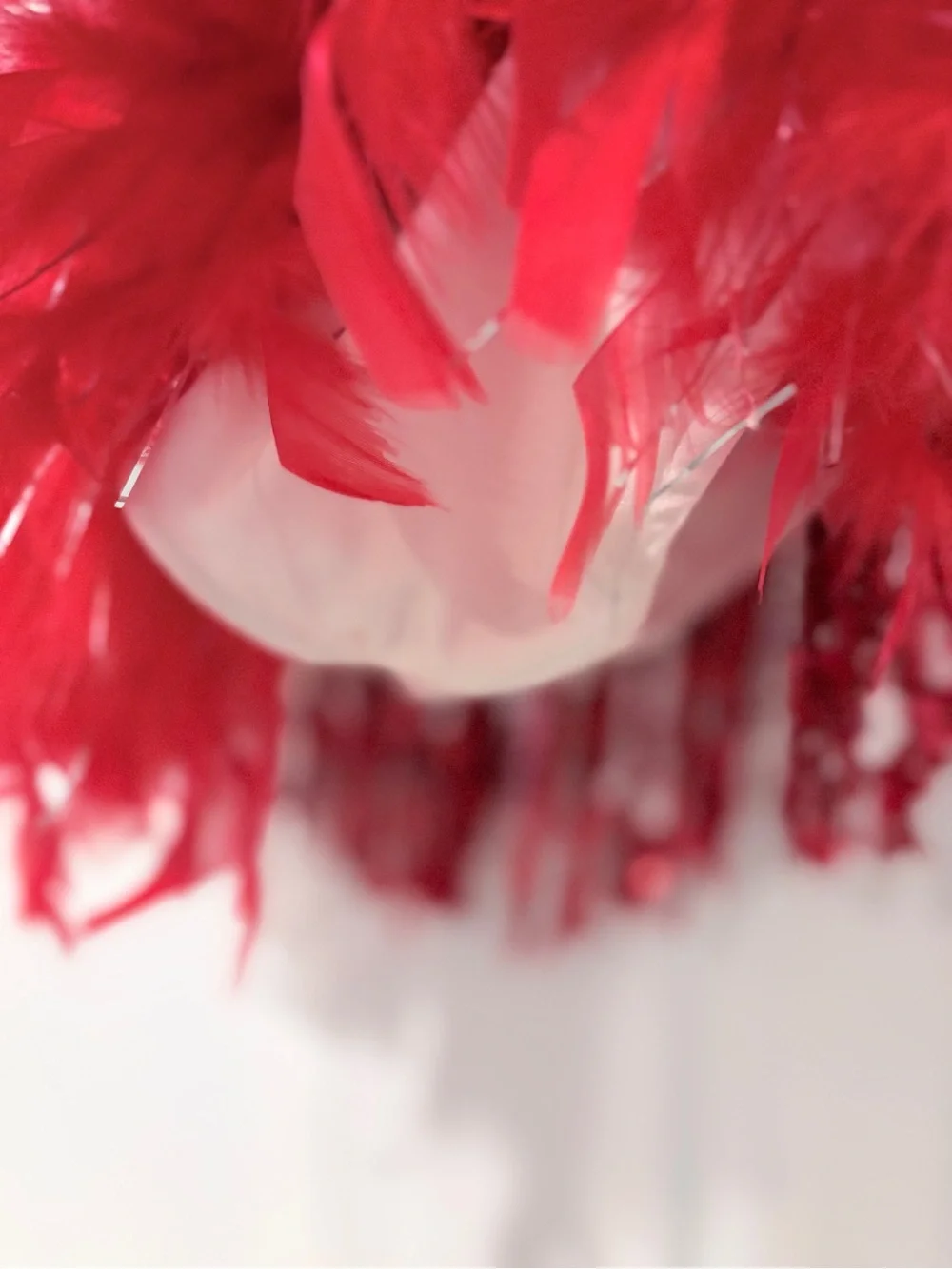 Red White Sequin Fringe Feather Dance Costume Child Small